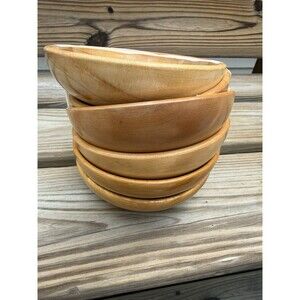 Vintage Margaret Studios Antigo, WI 6 Wooden Bowls #62 MCM Hand Turned